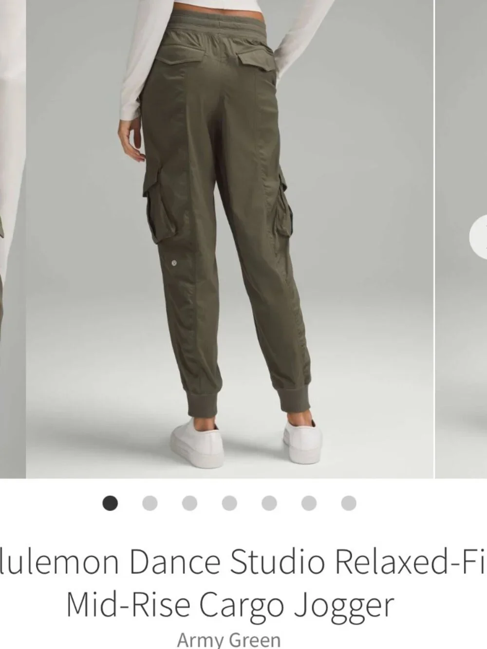 Lululemon Dance Studio Relaxed-Fit Mid-Rise Cargo Jogger Size M Army Green $128 - Picture 4 of 7